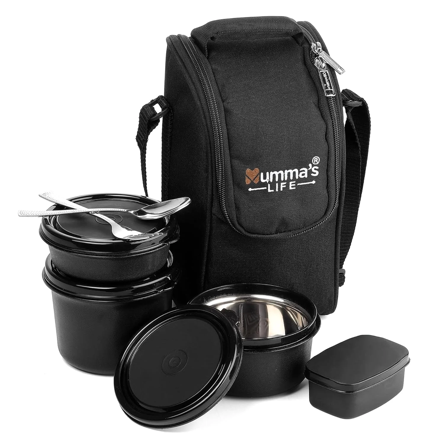 Mummas-LIFE-Microwave Containers with Airtight Lid Black 600ml (Pack of 2) | Leak Proof Food Storage India